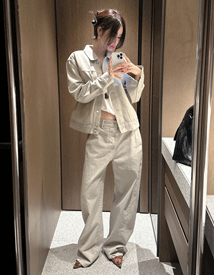 Pigment dyeing curved pants