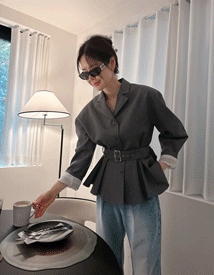 Roman line belted jacket