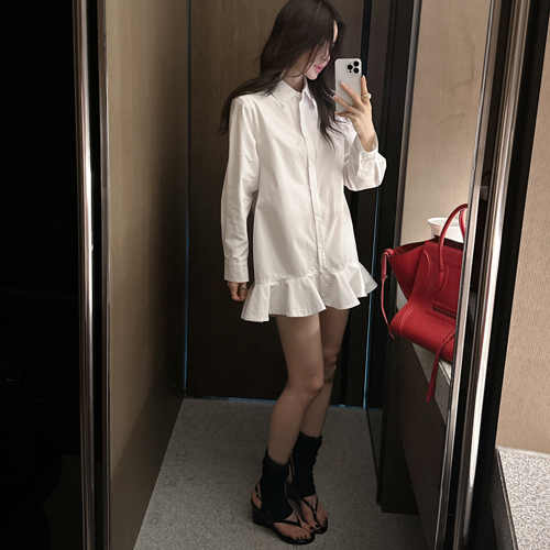 Tide cotton flare shirt dress