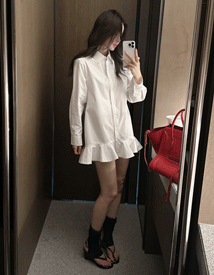 Tide cotton flare shirt dress