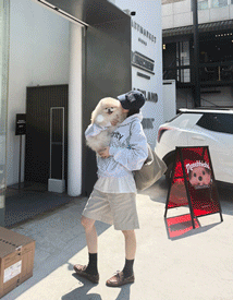 Logger stud belt half pants