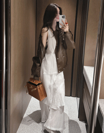 Mousse leather button jacket