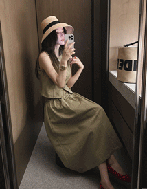 Visco cotton flare skirt