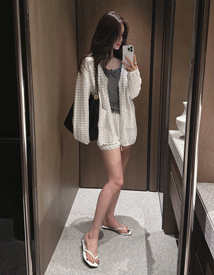 Node knit short pants