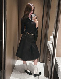 Maya cotton pleats skirt