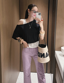 Etter layered balloon tee