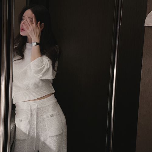 Blur boucle knit set