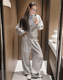 Bagel pin-tuck banding pants