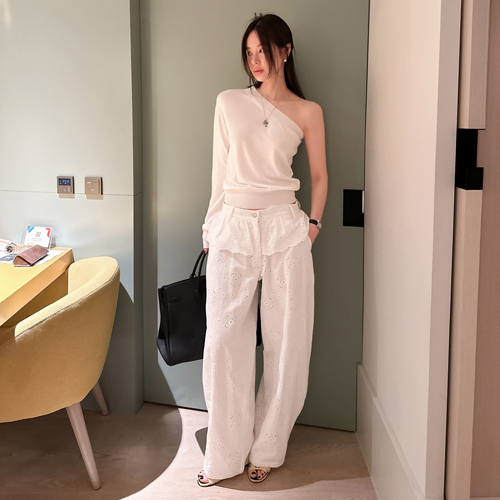 Elloy punching cotton pants