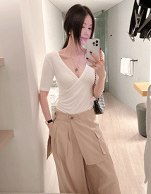 Preen V-neck wrap tee