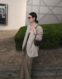 Molly linen no-collar jacket