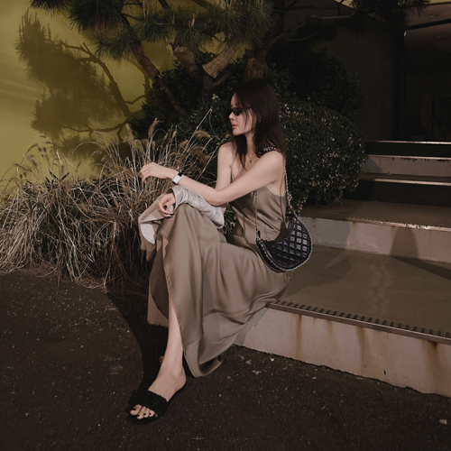 Dewy gloss slip dress