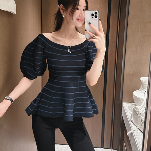 Canel stripe player puff knit
