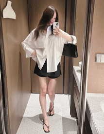 Flap mini skirt pants