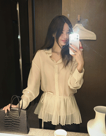 Accordion wrap blouse