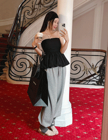 Wide string jogger pants