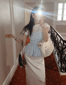 Fabia balloon tube top (light blue)