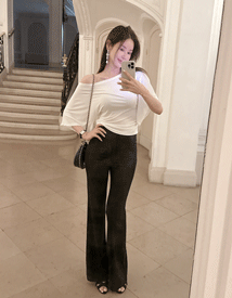 Giselle slim boots-cut pants