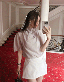 Fairy tencel tie blouse