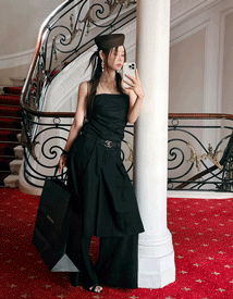 Thin wide skirt pants