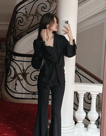 Georgia drape linen shirt