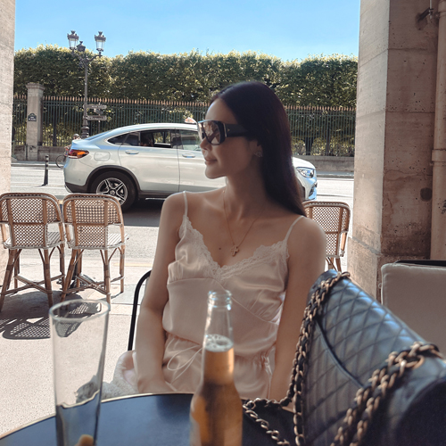 Laurent string slip dress
