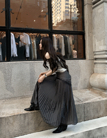 Helia pleats scarf skirt