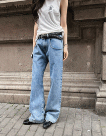 Carp wide denim pants