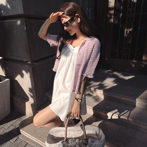 Triple knitting cardigan