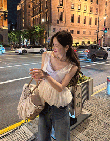 Mesh balloon nashi top