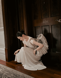 Queens pleats long dress