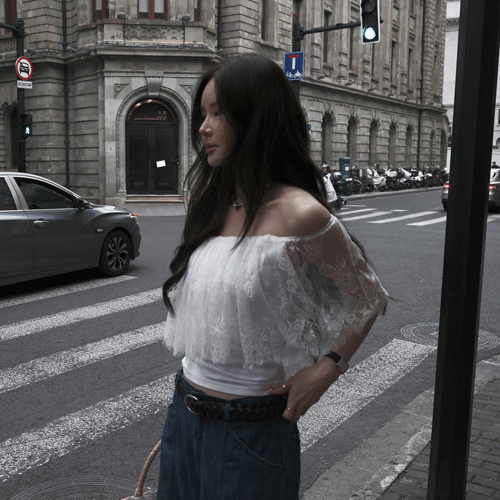 Clare lace off-shoulder top
