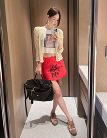 Nature color mini skirt