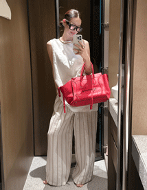 Jelly stripe linen pants