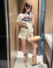 Porter belt two pocket shorts