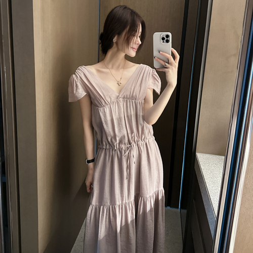 Fave string shirring dress