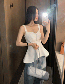 Juke zipper peplum blouse