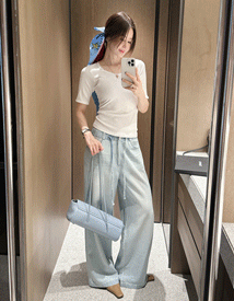 Vela banding denim pants