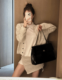 Dan wrap skirt set cardigan