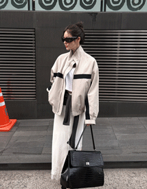 Casual high-neck bomber jumper