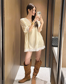 Henry V satin lace dress
