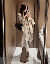 Vinte check wrap set-up shirt