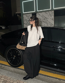 Anita wide pin-tuck pants