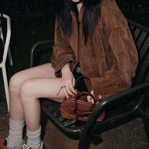 Half suede bomber jumper (cowhide 100%)