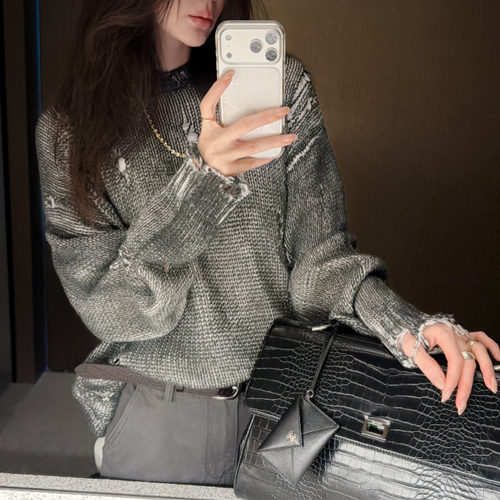 Dirty damage wool knit