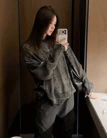 Dirty damage wool knit