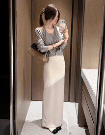 Moa slim maxi skirt