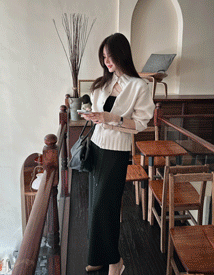 Barrel high neck cardigan (wool 100%)