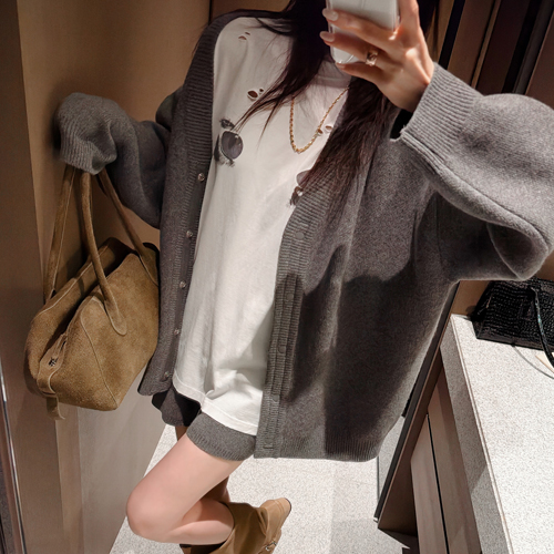Corin wool boxy-fit cardigan