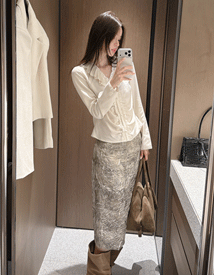 Grass wrinkle skirt